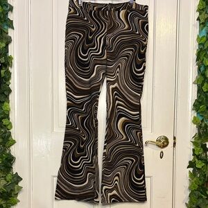 Swirl Pattern Flared Pants